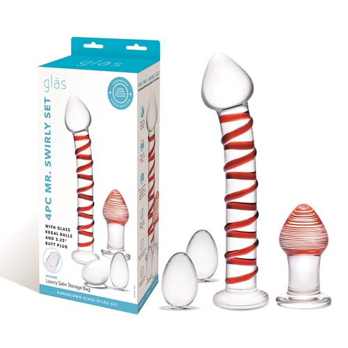 Glas Mr. Swirly 4 Piece Glass Set - Product and Packaging