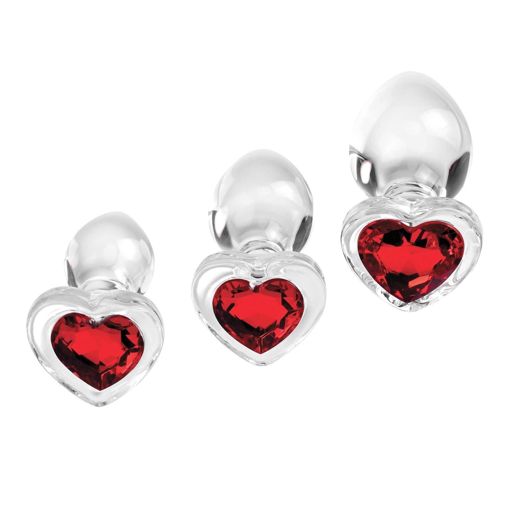 Red Heart Gem Glass Plug Set image 6
