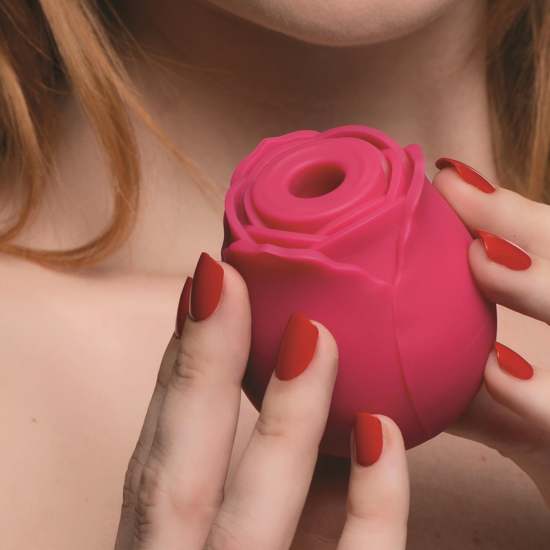 Gossip Come Into Bloom Rose Clitoral Stimulator - Hand Shot to Show Size