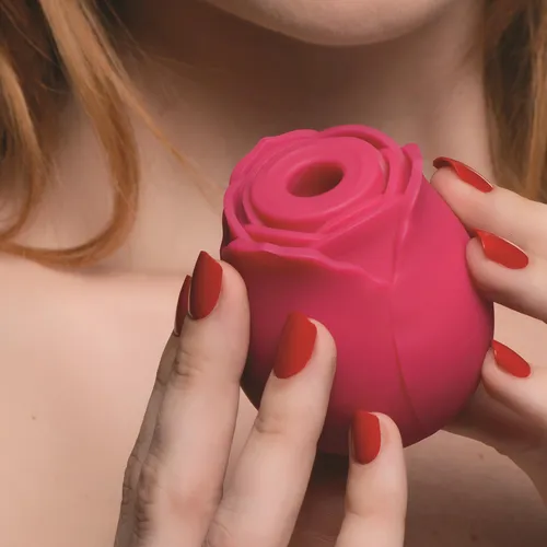 Gossip Come Into Bloom Rose Clitoral Stimulator - Hand Shot to Show Size
