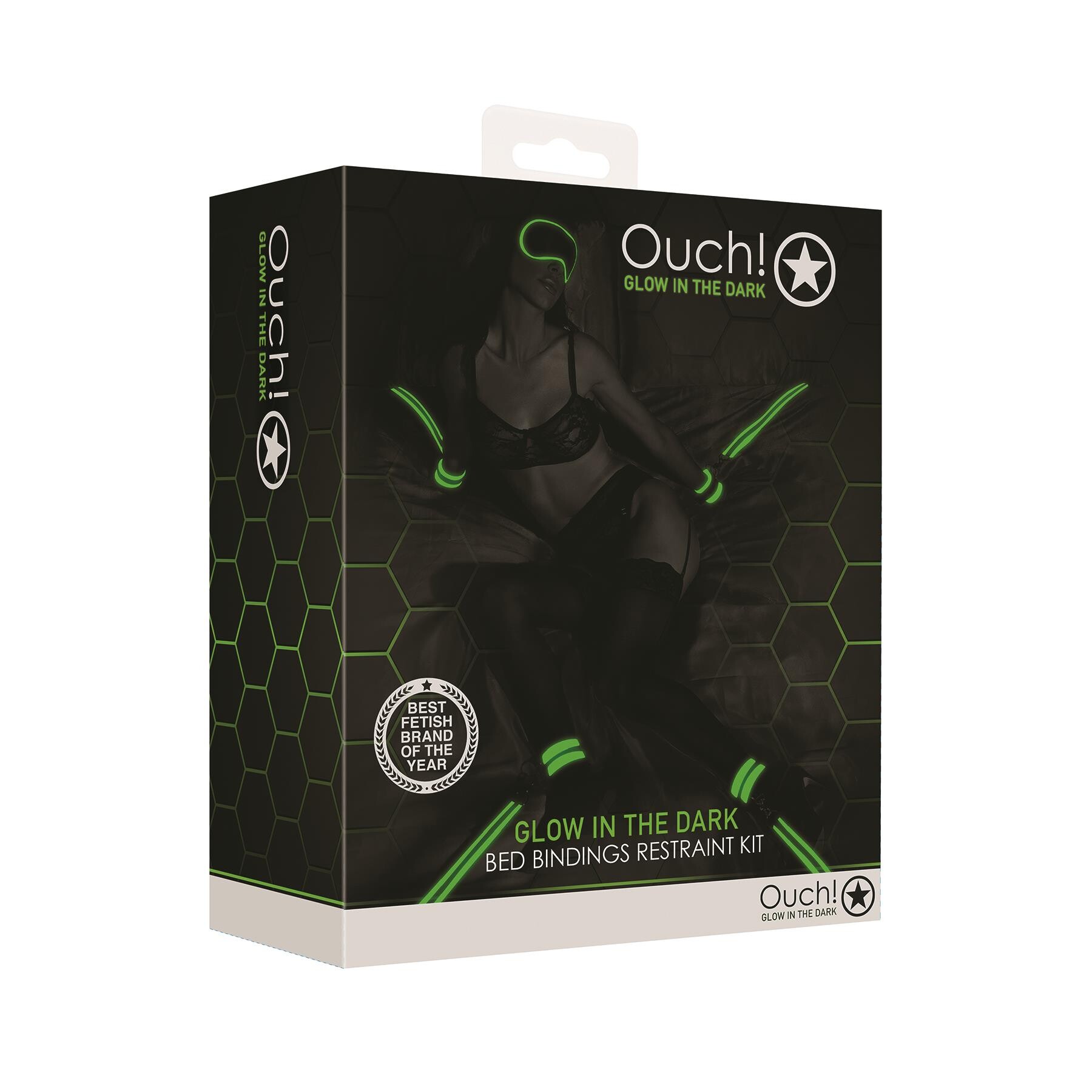 Ouch! Glow In The Dark Bed Bindings Restraint Kit - Packaging Shot