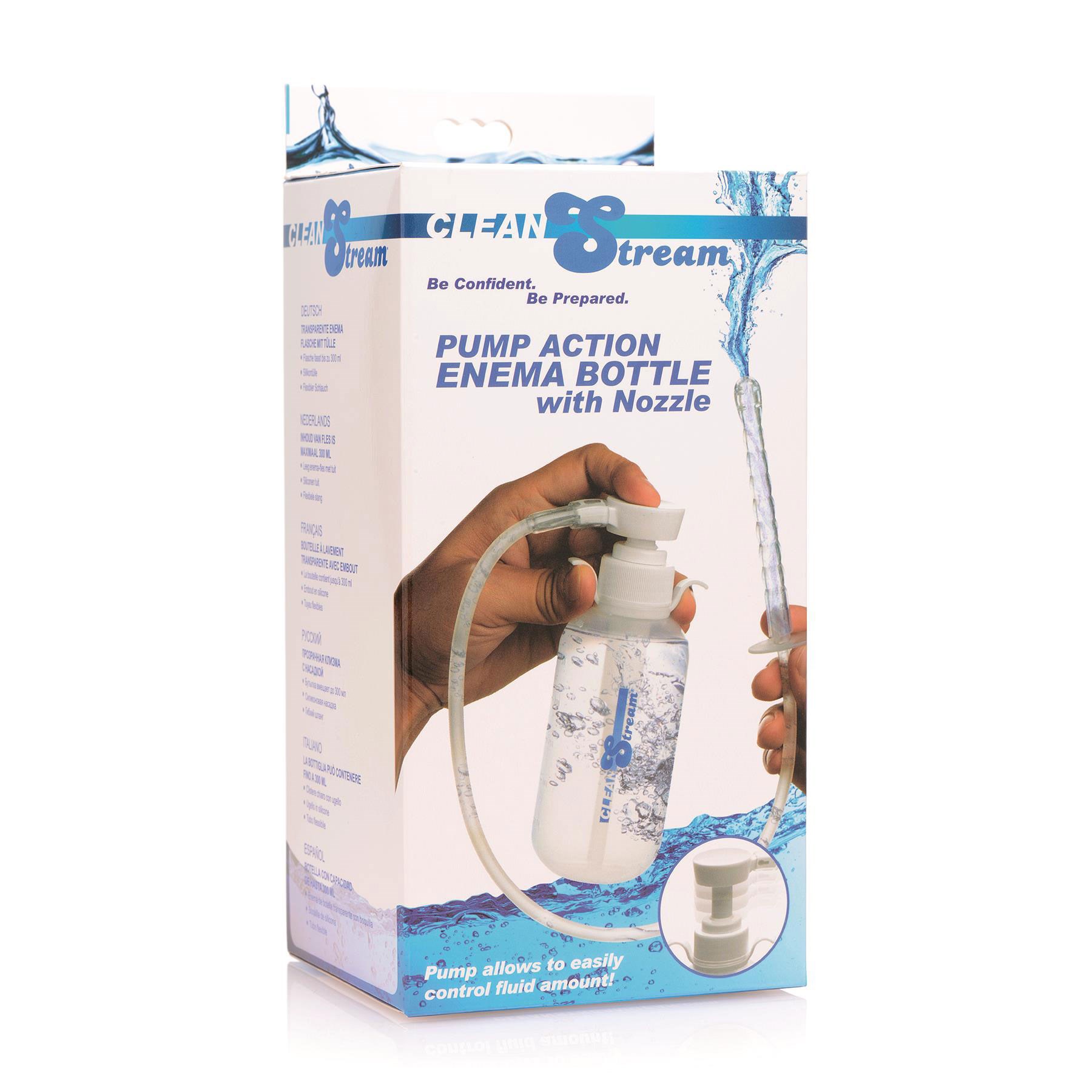 Pump Action enema handle with nozzle box