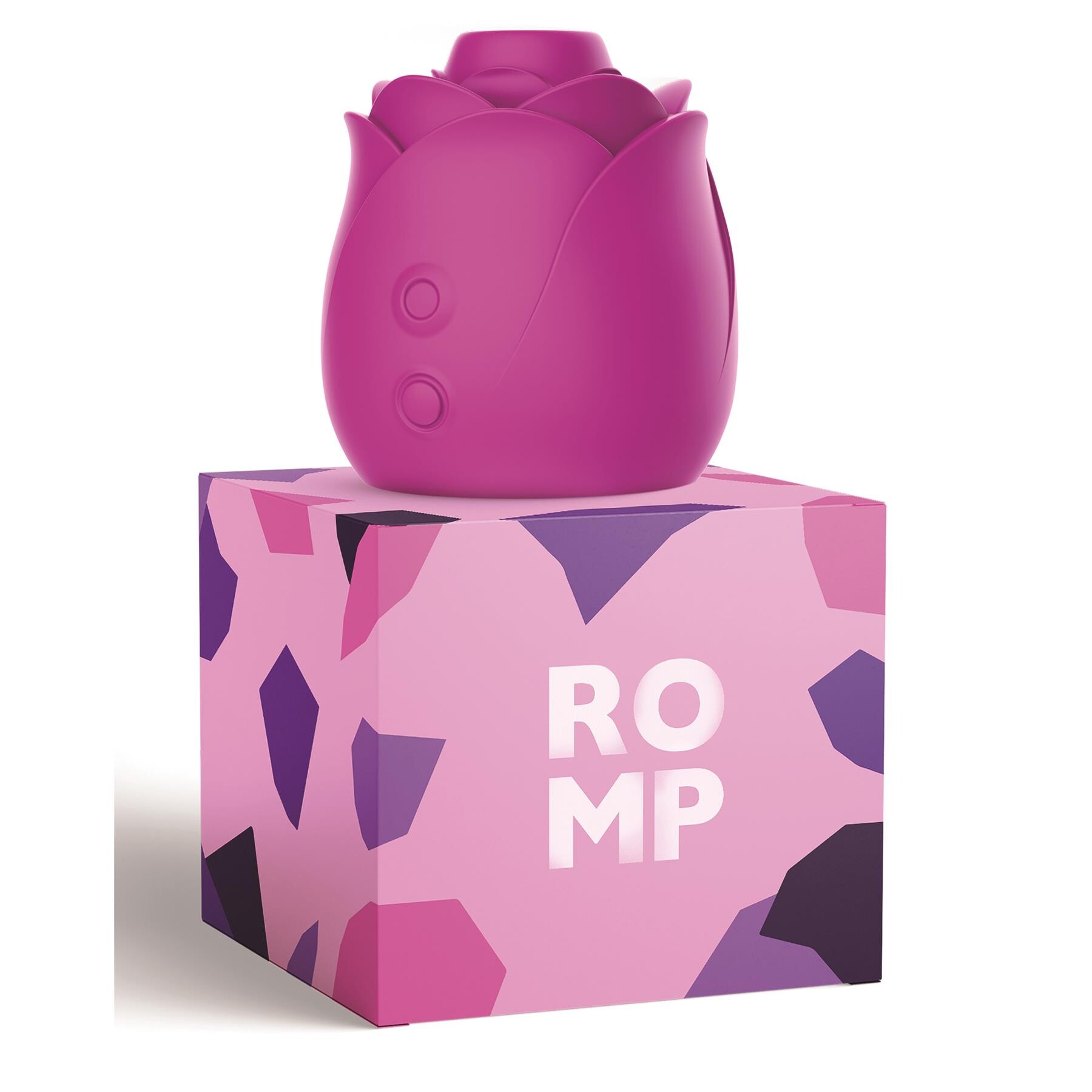 Romp Rose Clitoral Stimulator - Product and Packaging