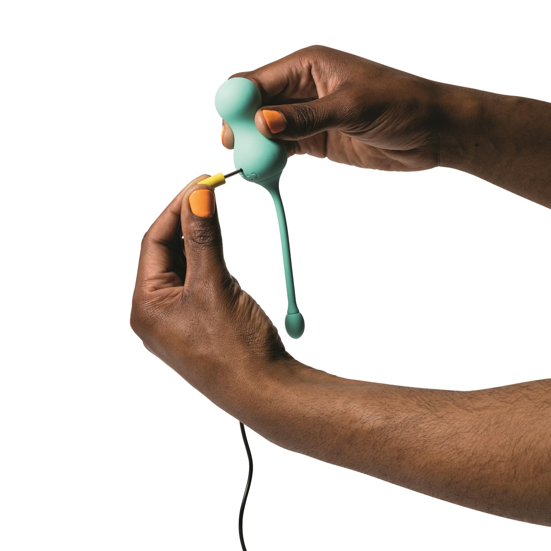 Romp Cello Vibrating Egg - Showing Where Charging Cable is Placed