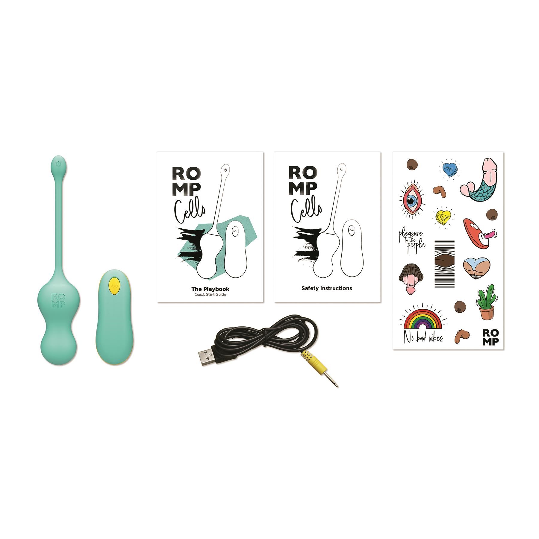Romp Cello Vibrating Egg - All Components