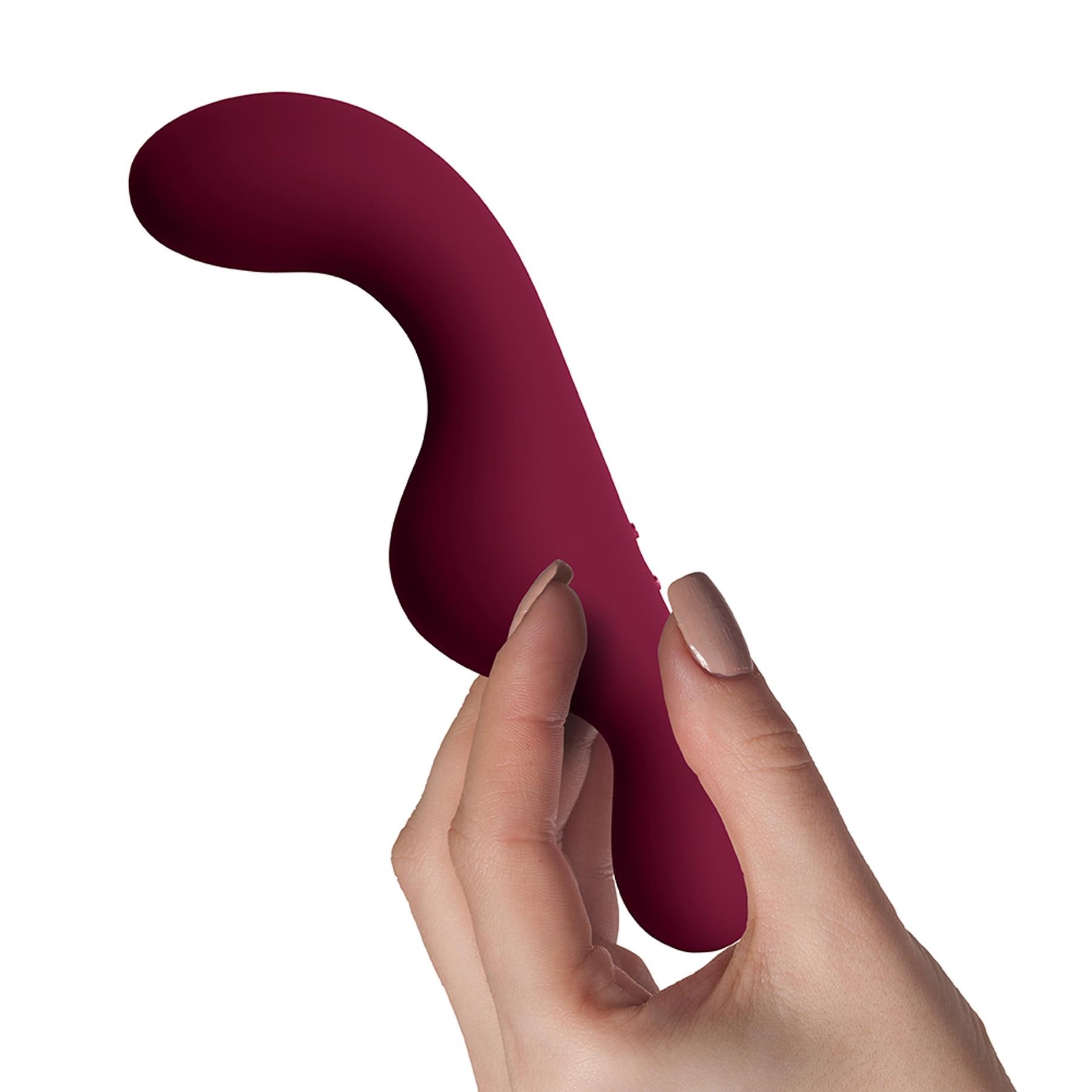Rocks-Off Ruby Glow Blush Grinder - Hand Shot - Vibrator