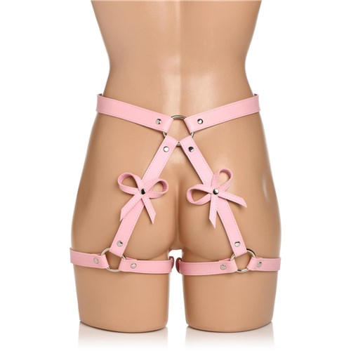 Strict Bondage Harness With Bows - Back Shot - On Mannequin
