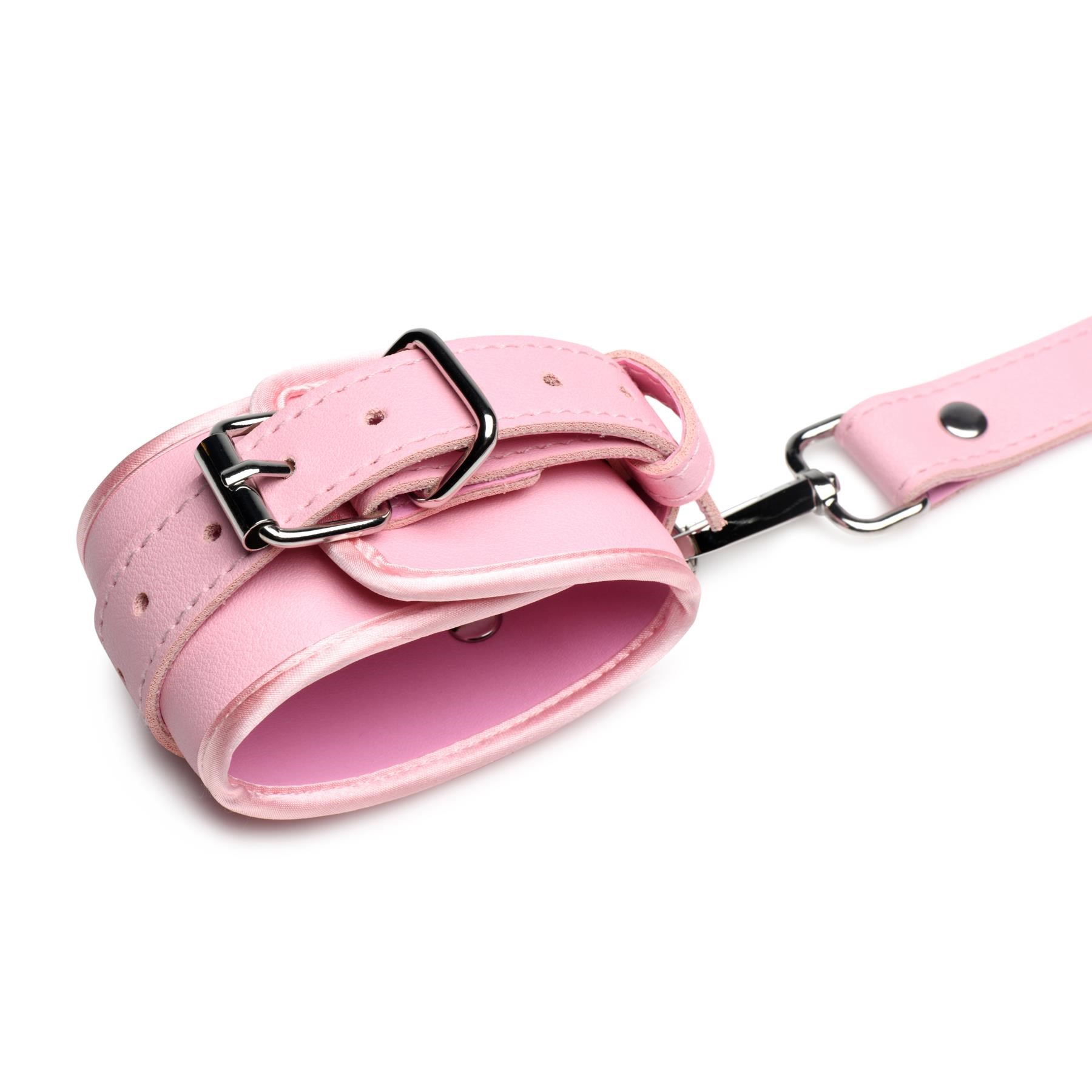 Strict Bondage Harness With Bows - Close Up on Cuffs