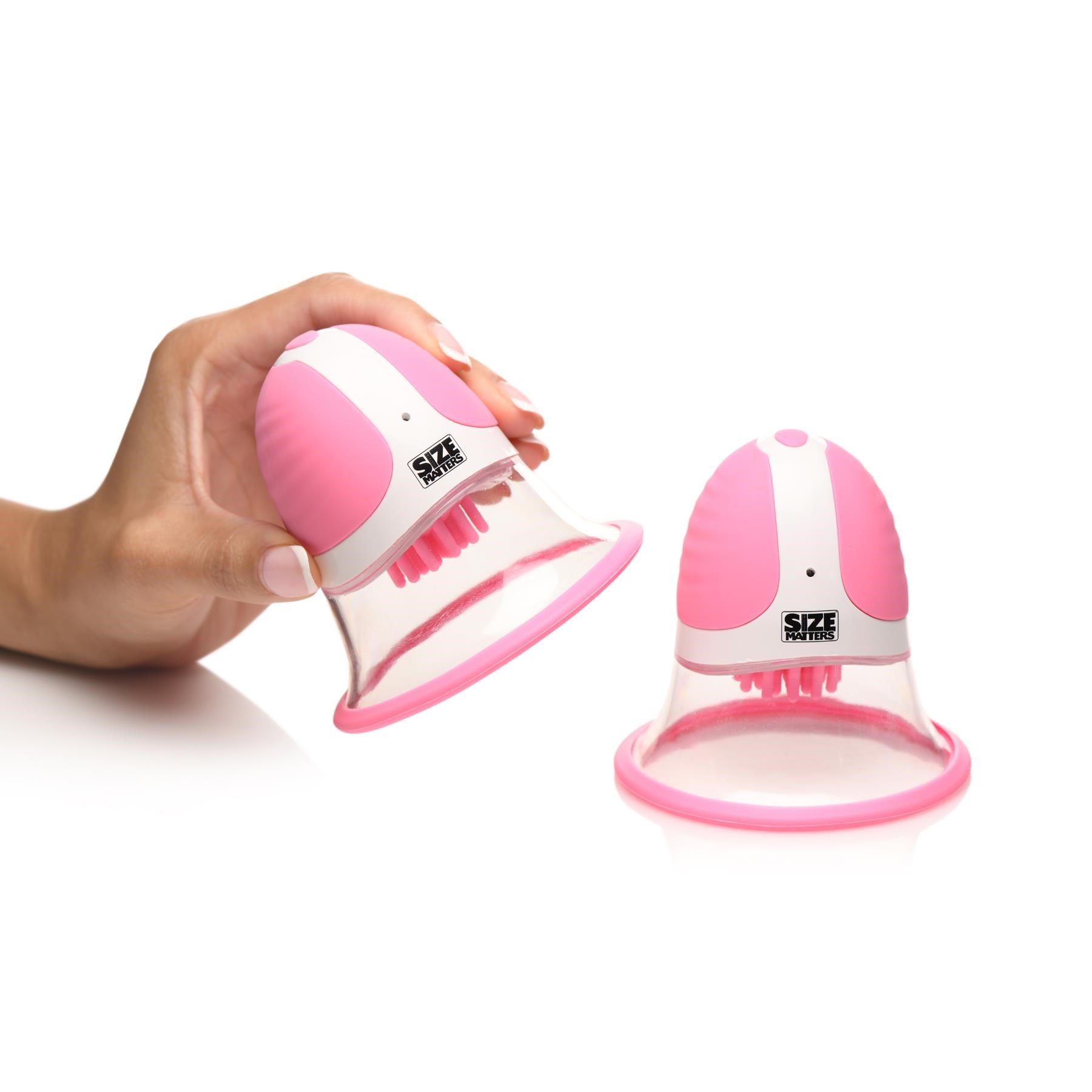Size Matters Rotating Nipple Suckers With Attachments - Hand Shot