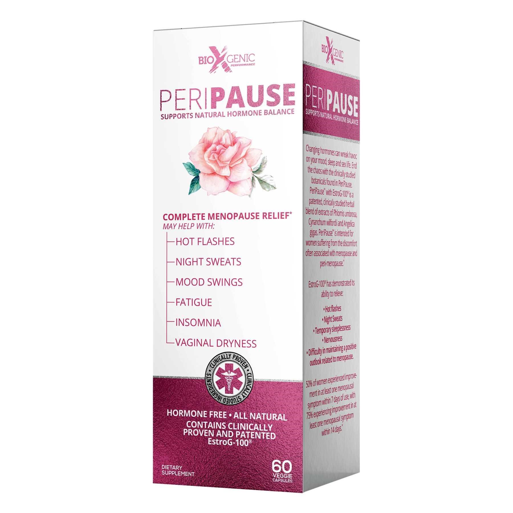 Bioxgenic Peripause compete menopause relief  box front