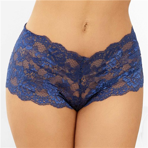 Boyshort front cropped navy o/s