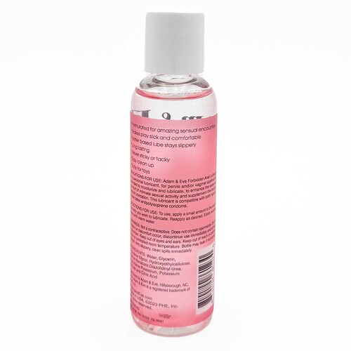 Adam & Eve Forbidden Anal Lubricant 4 oz back of bottle