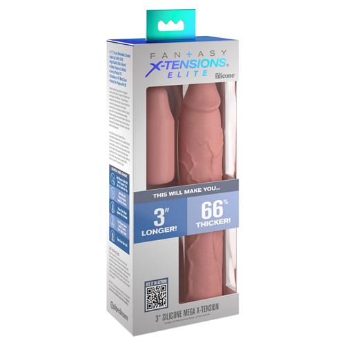 Fantasy X-Tensions Elite 3" Silicone Extension - Packaging Shot - White