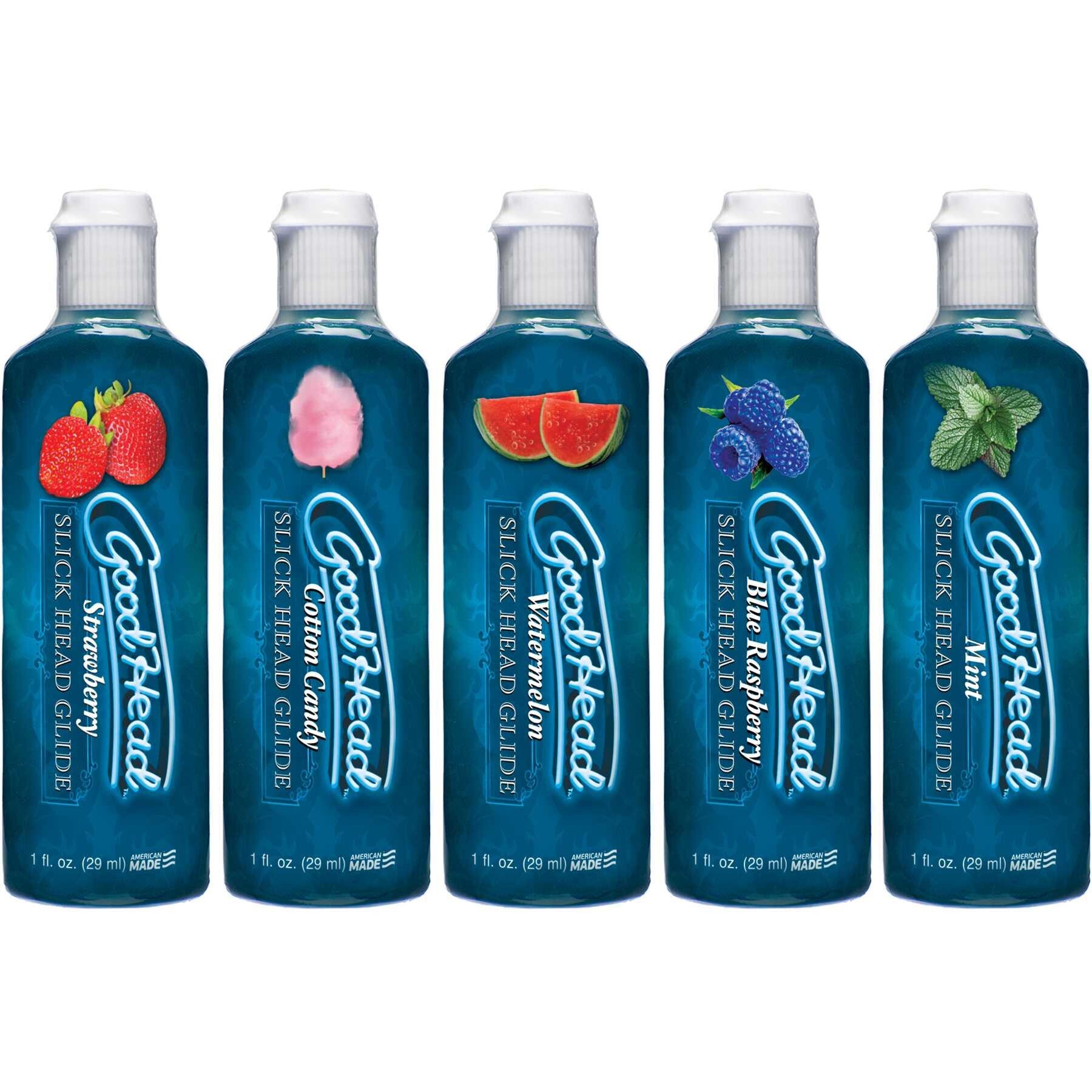GoodHead - Slick Head Glide - 5 Pack - 1 fl. oz front of bottles