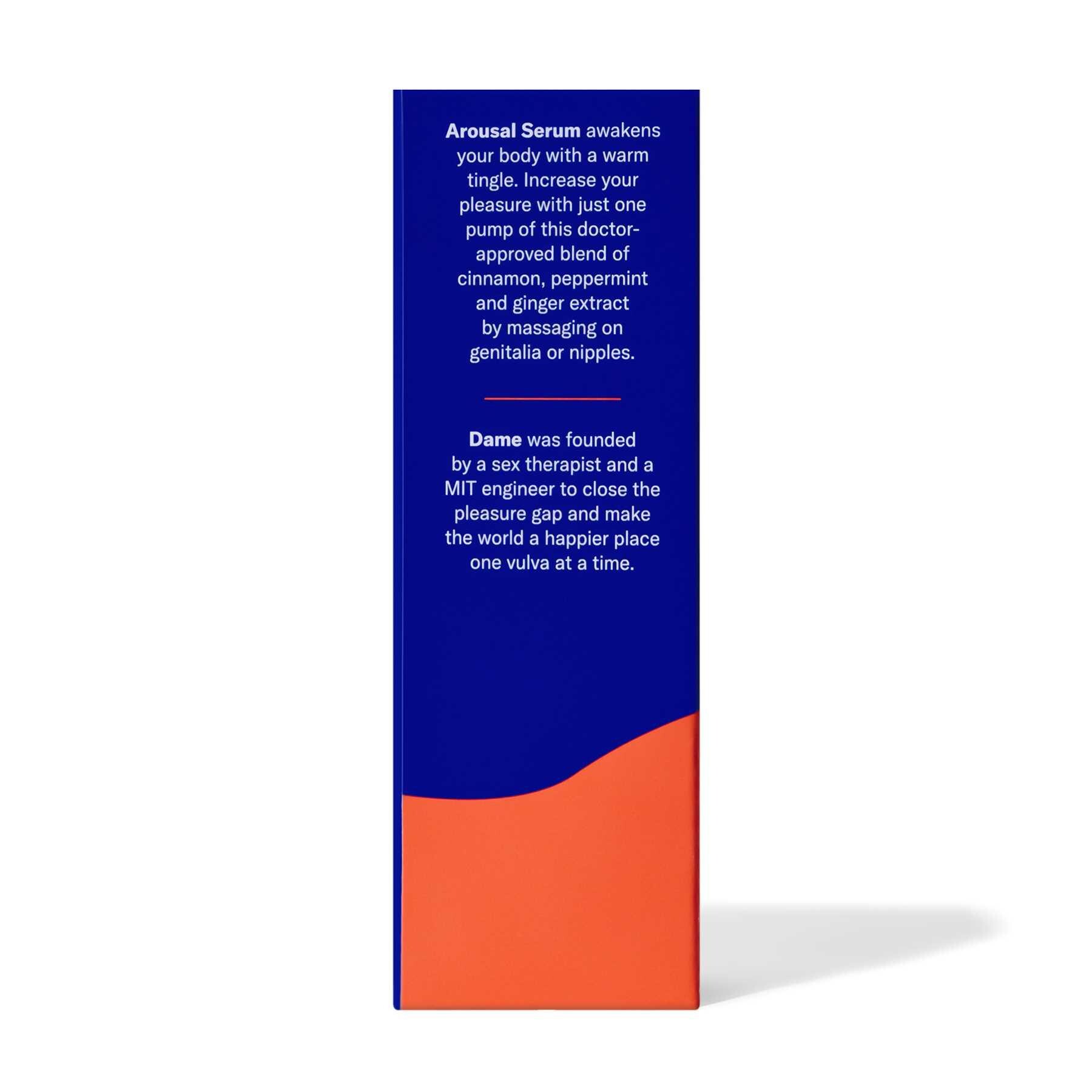 Dame Arousal Serum - Peppermint back of box