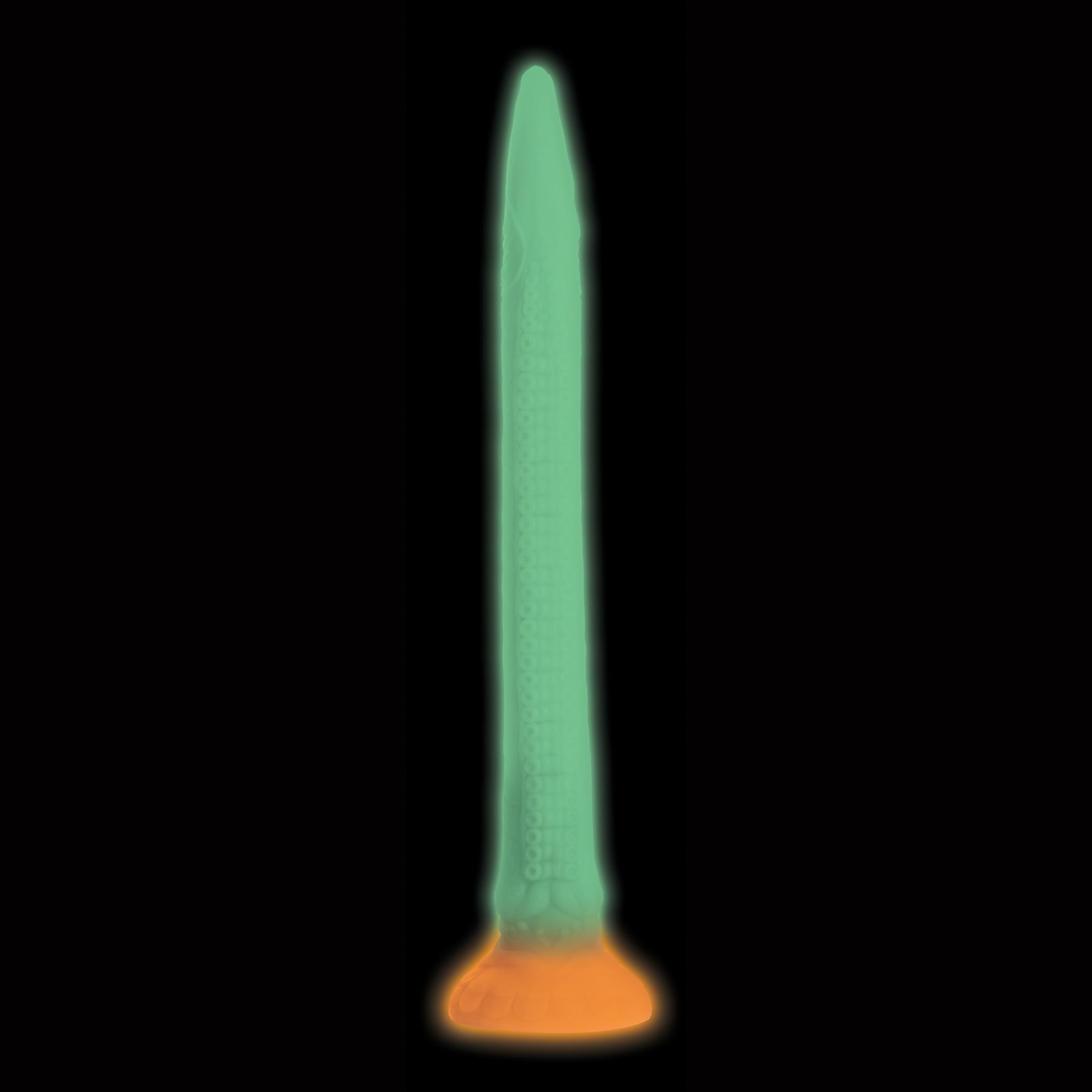 CreatureCocks Makara Snake Dildo - Product Shot Showing Glow in the Dark