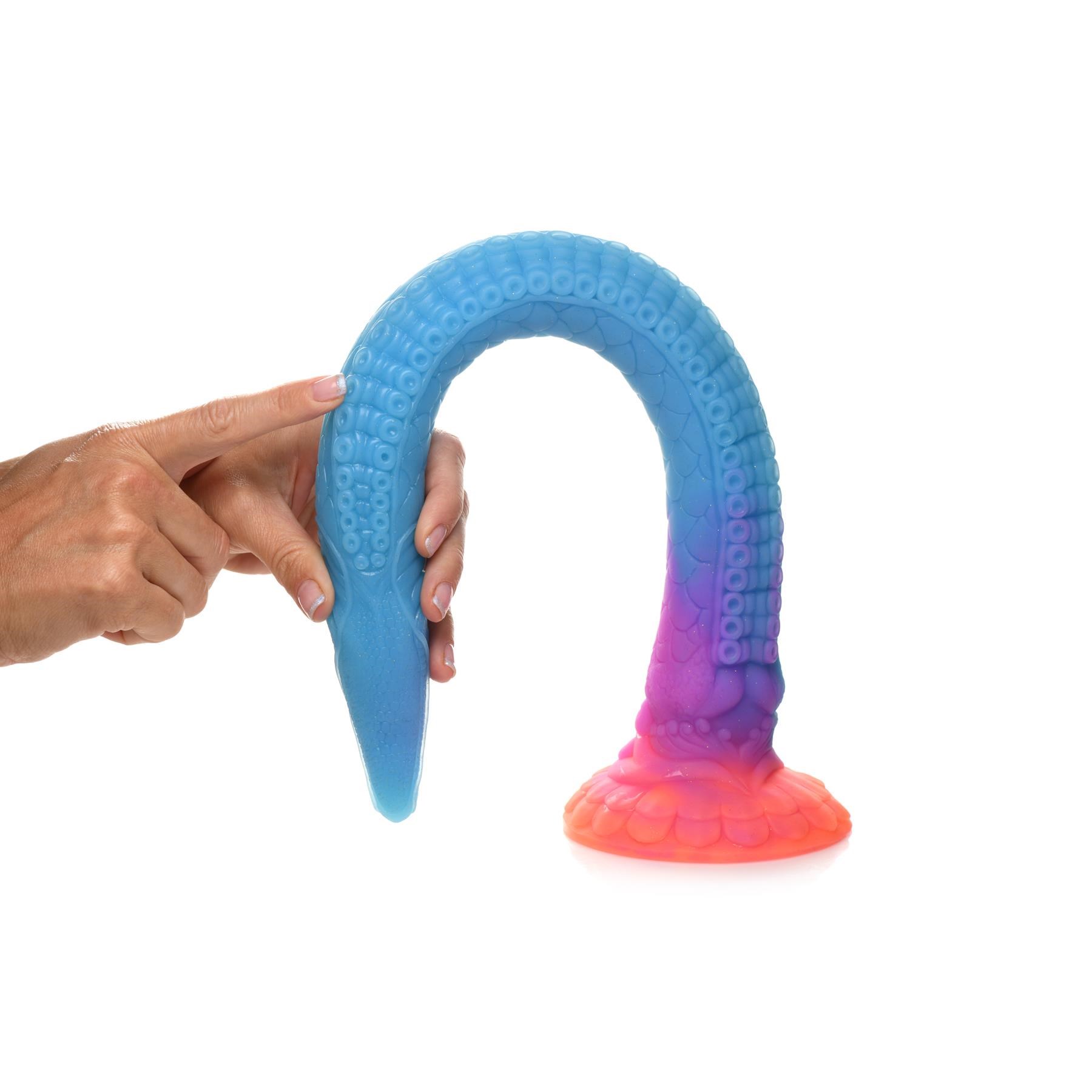 CreatureCocks Makara Snake Dildo - Hand Shot to Show Size