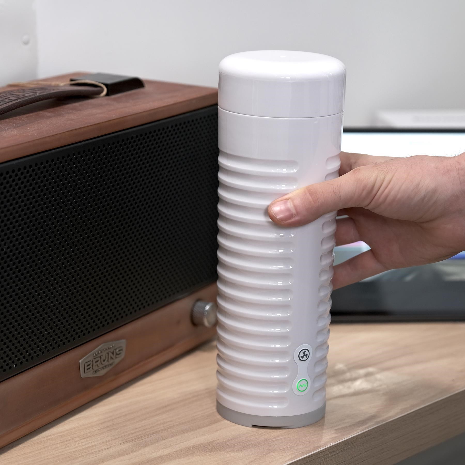 Lovense Max 2 Bluetooth Male Masturbator - Hand Shot with Product