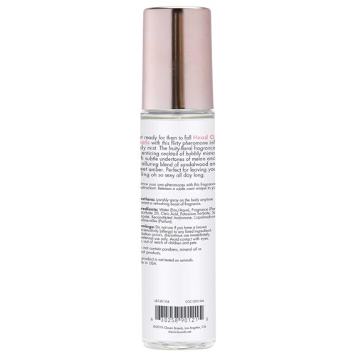 HEAD OVER HEELS MIST WITH PHEROMONES back of bottle