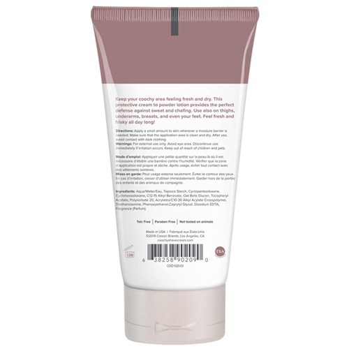 COOCHY Oh So Fresh Sweat Defense Cream back of tube