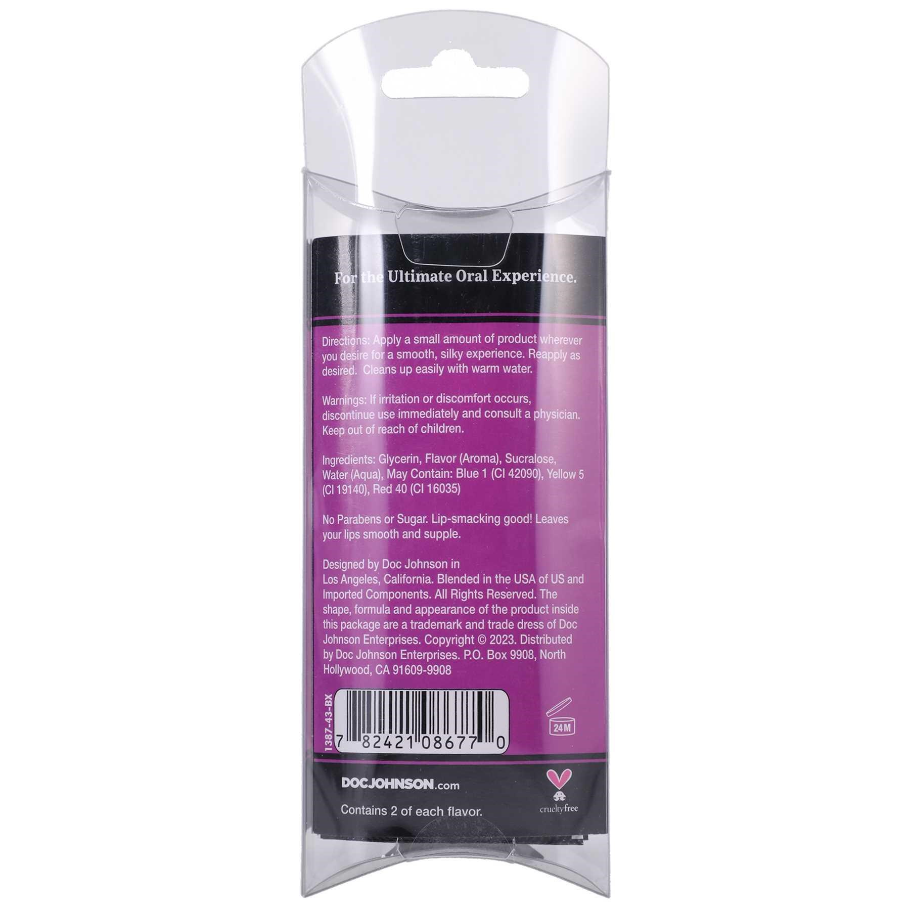 GoodHead - Warming Head Oral Delight Gel - 6 Pack - 0.24 oz. back of packaging