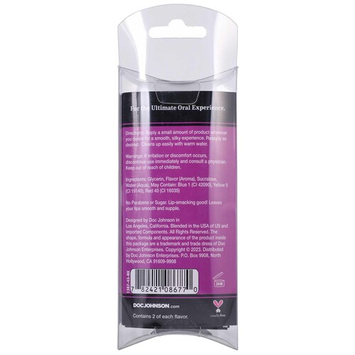 GoodHead - Warming Head Oral Delight Gel - 6 Pack - 0.24 oz. back of packaging