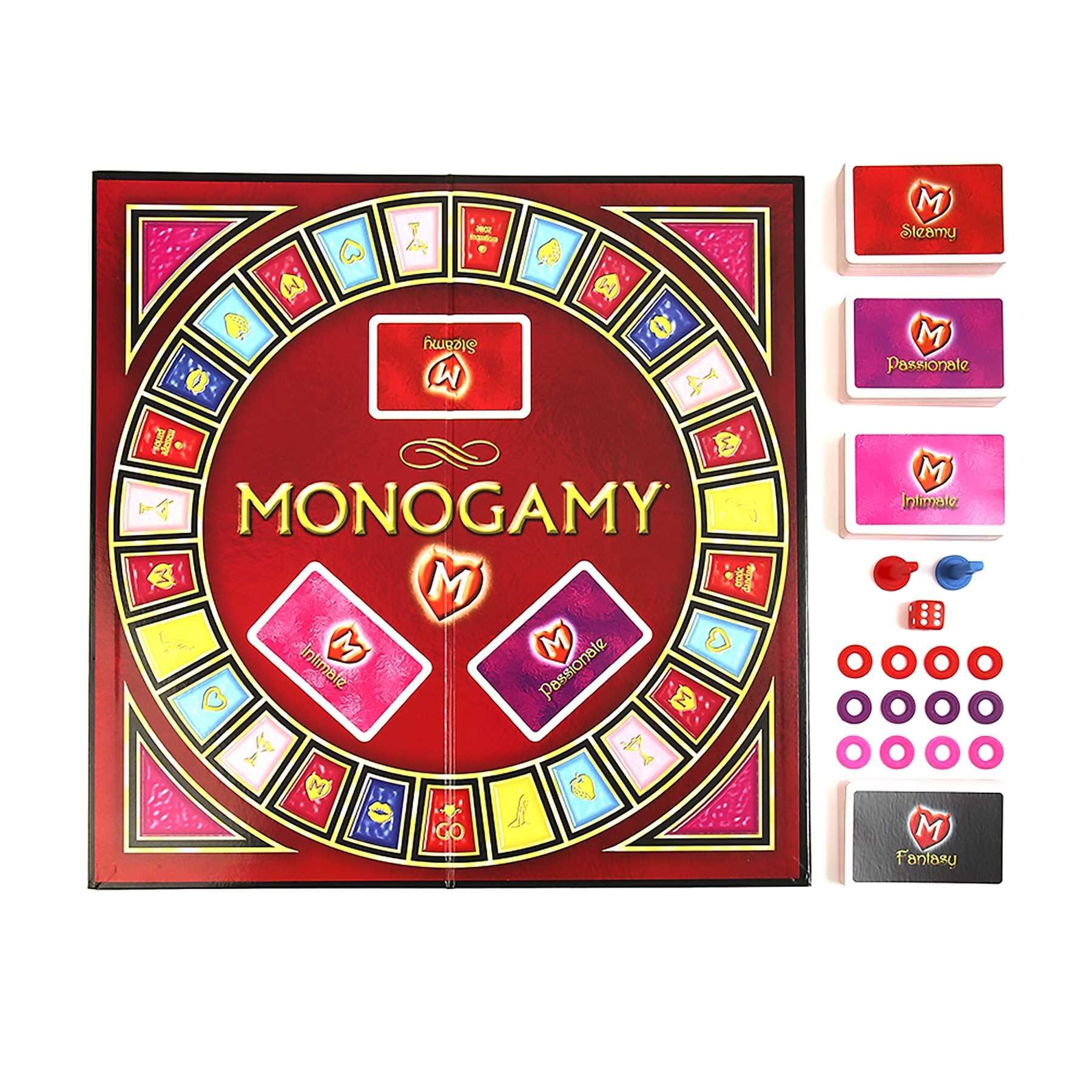 Monogamy A Hot Affair With Your Partner Game Box and game components Spanish