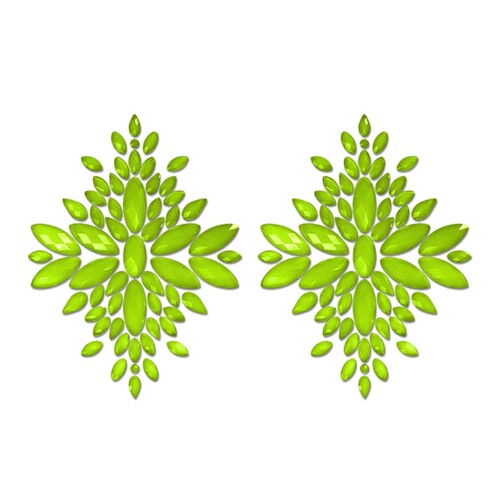 GLOW-IN-THE-DARK CRYSTAL 1 pair of Jeweled Pasties