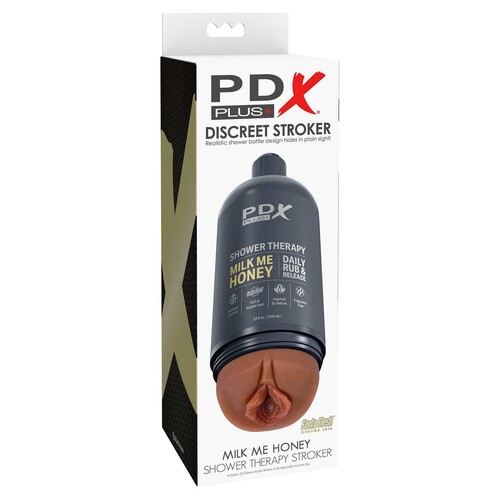 PDX Plus Shower Therapy Milk Me Honey Discreet Stroker brown box