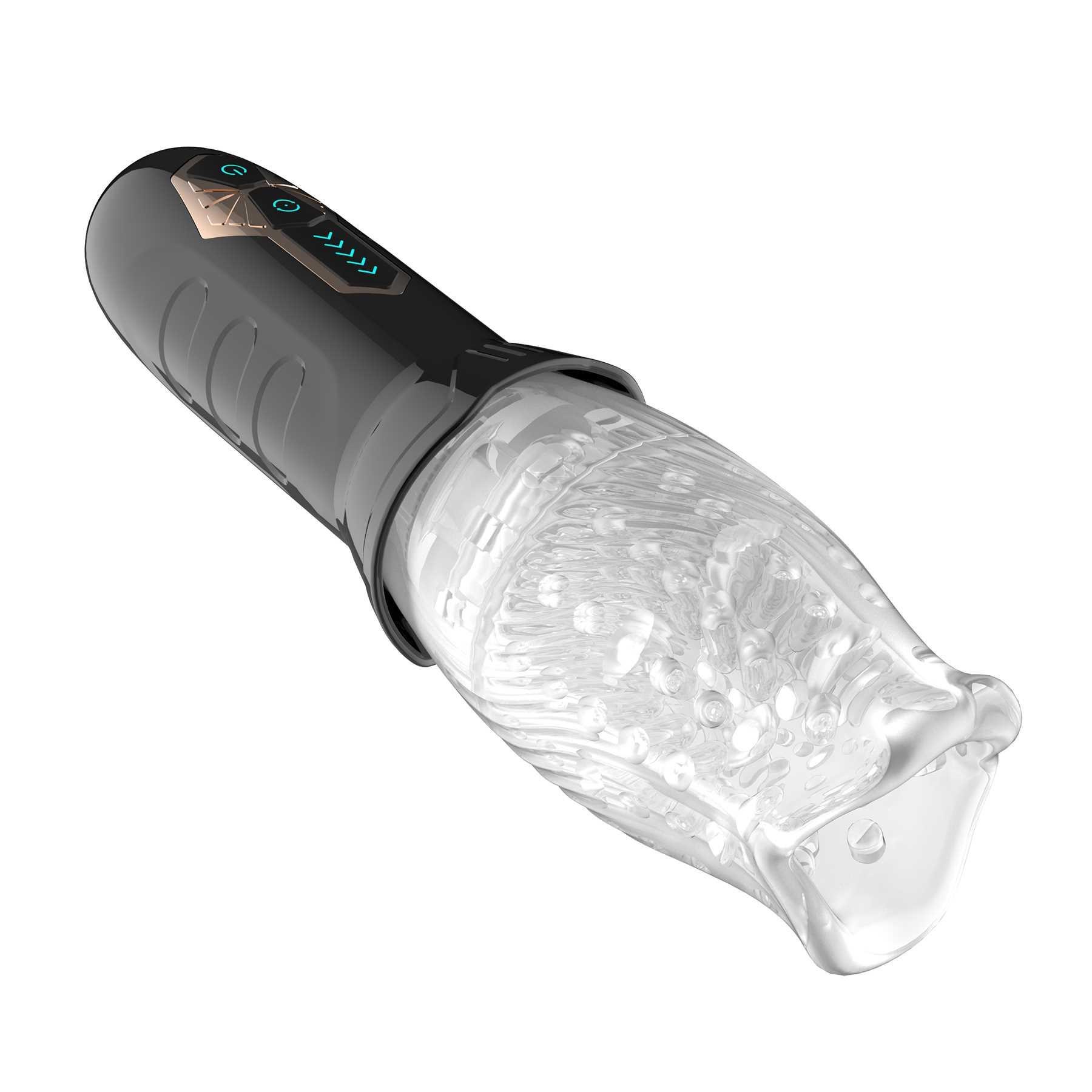 Adam's Gawk Gawk Rotating & Vibrating Masturbator right facing laying on table