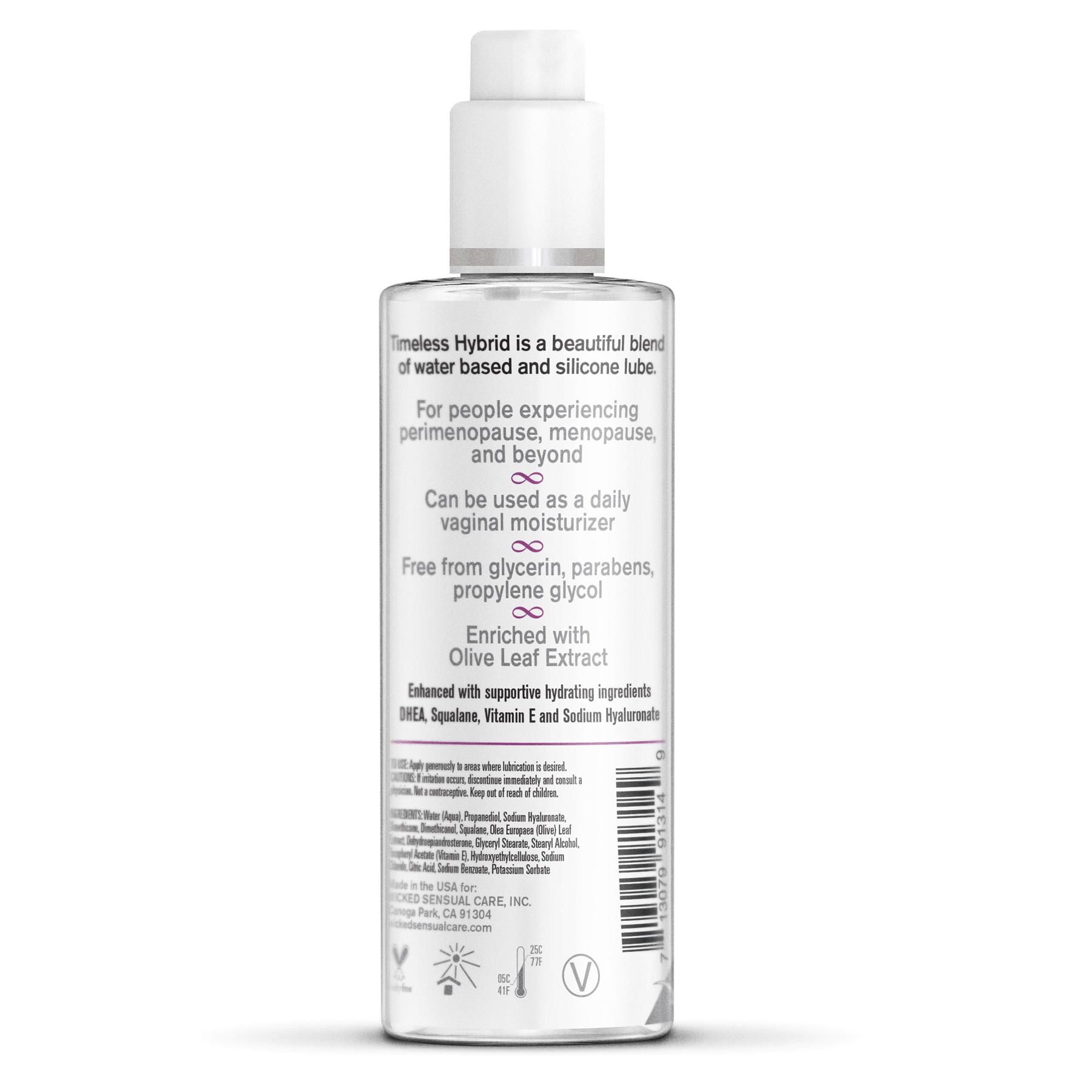 SIMPLY® TIMELESS HYBRID + DHEA back of bottle