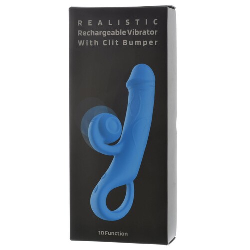 Realistic Rechargeable Vibrator with Clit Bumper- Packaging