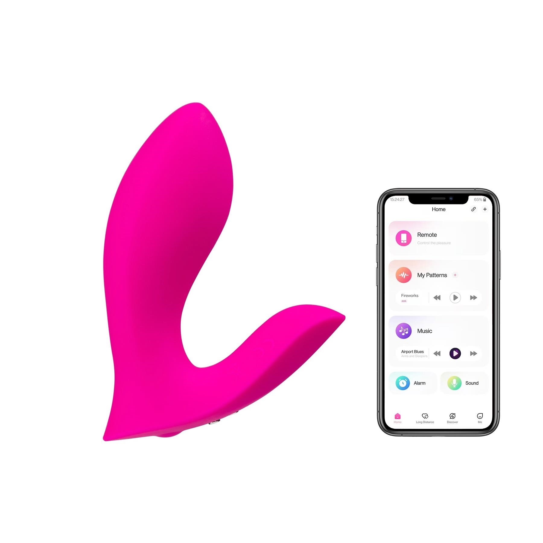 Lovense Bluetooth Flexer Come Hither Vibrator - Product and App