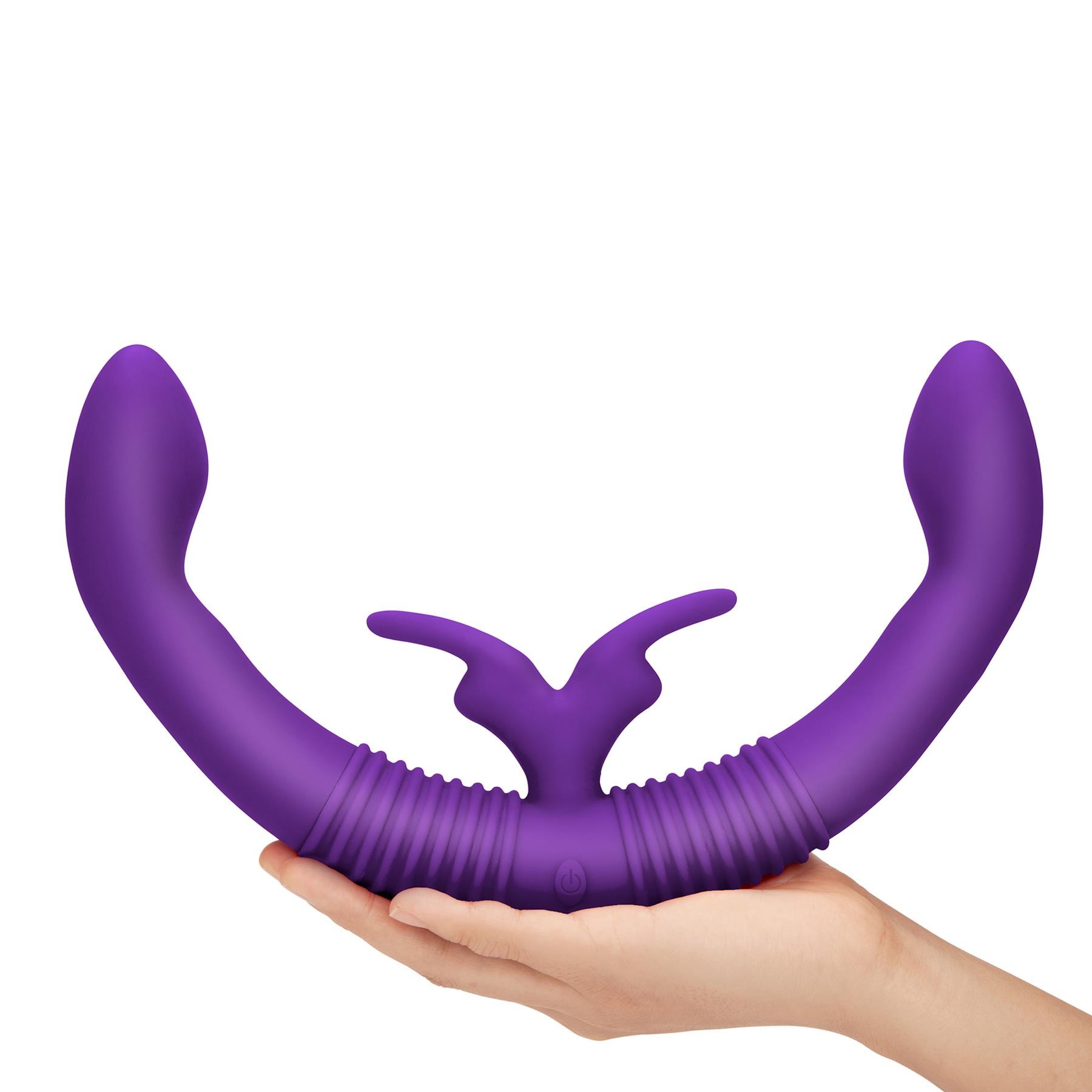 Together Toy Vibrating Double Dildo With Remote Control - Hand Shot