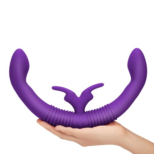 Together Toy Vibrating Double Dildo With Remote Control - Hand Shot