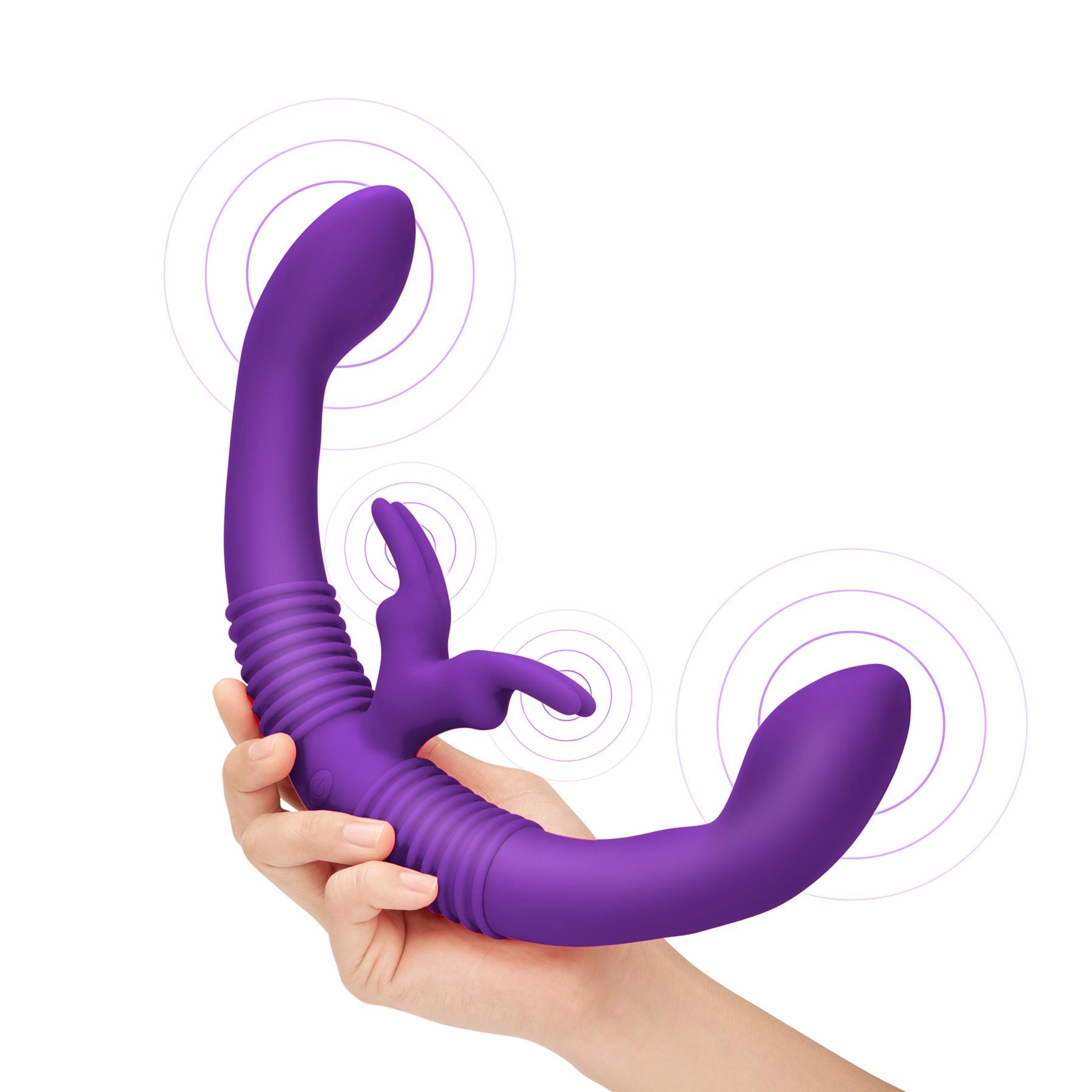 Together Toy Vibrating Double Dildo With Remote Control - Hand Shot