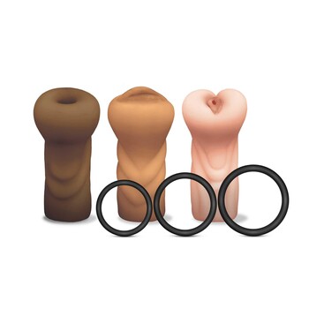 MSTR B8 Six Pack, Ass, Mouth, Pussy Masturbation Sleeves with Six Penis Rings