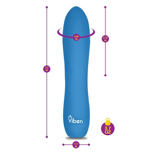 Vivacious Rechargeable 10 Speed Bullet - Dimensions