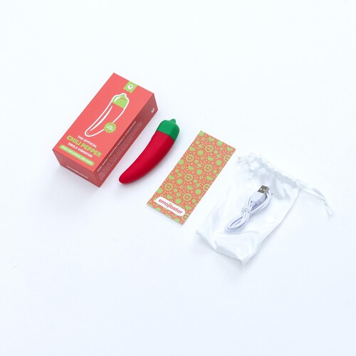 Emojibator Chili Pepper Emoji Vibrator - All Components