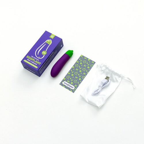 Emojibator Eggplant Emoji Vibrator - All Components