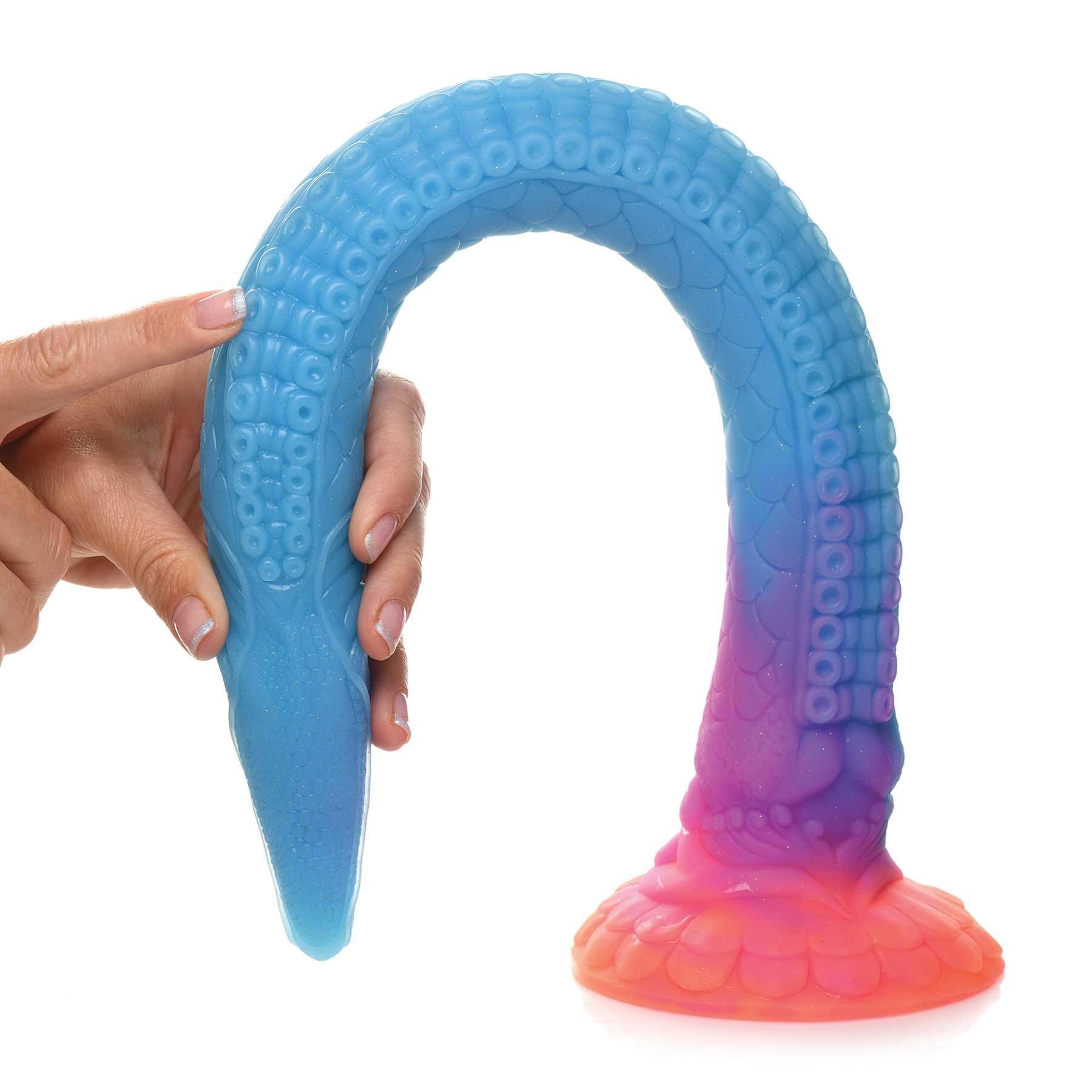 Mikara - Glow-in-the-Dark Silicone Snake Dildo hand bending dildo