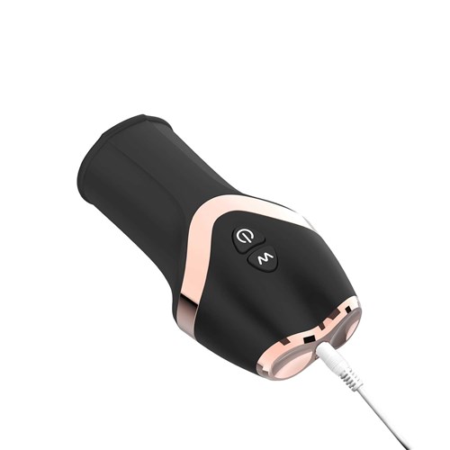 12X VIBRATING PLEASURE SLEEVE with charger attached