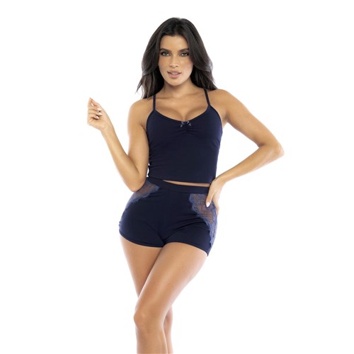 Two Piece Pajama Set. Top and Shorts o/s front