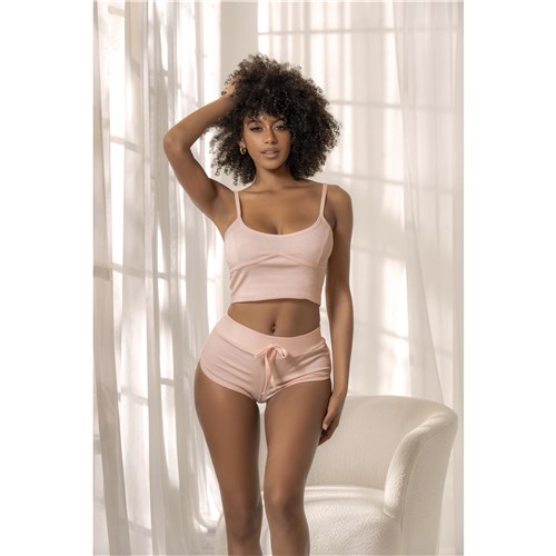 Two Piece Pajama Set. Top and Shorts o/s front