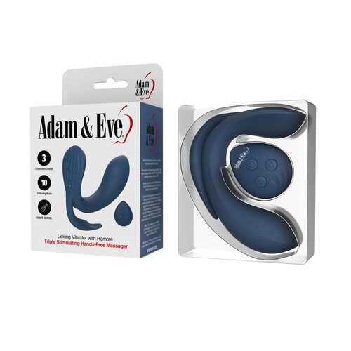 Adam & Eve Licking Vibrator With Remote Control Product Inside Box
