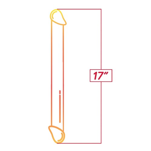 SHADES FADE TO COOL REALISTIC 17 INCH DOUBLE DILDO length illustration