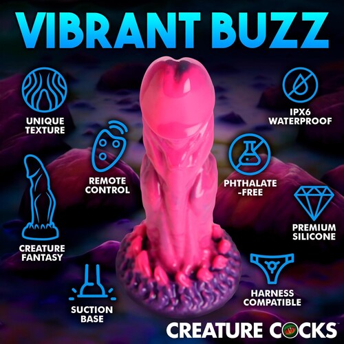 CreatureCocks Xenox Vibrating Dildo with Remote - Features