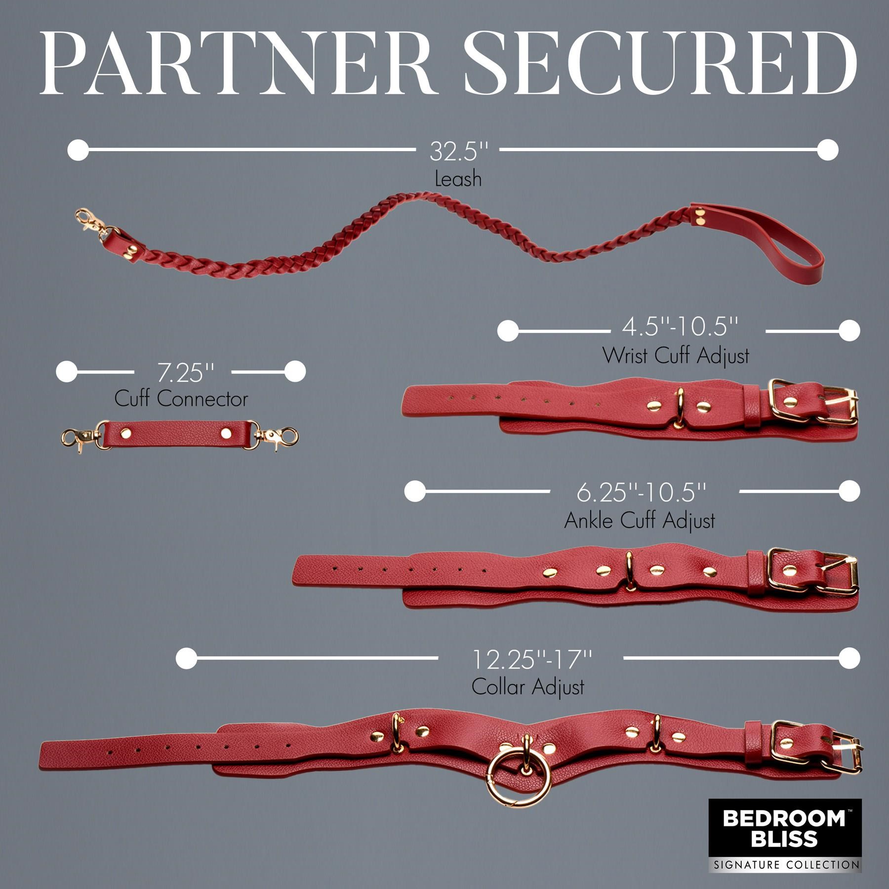 Bedroom Bliss Lover's Restraint Set - Dimensions