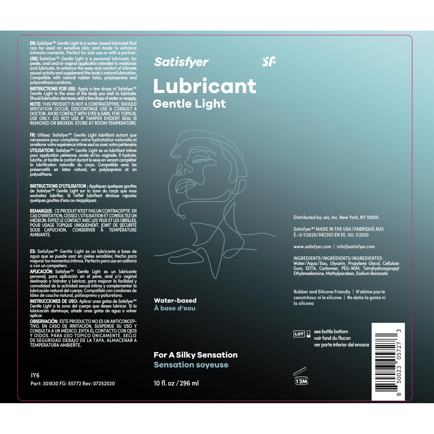 Satisfyer Gentle Light Lubricant label