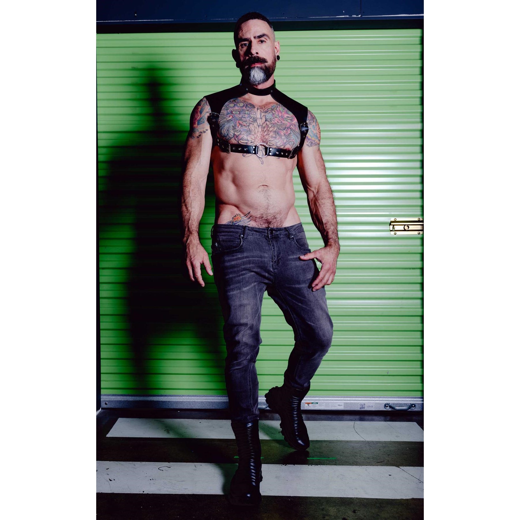 Men’s Harness w/neck collar model pose #3